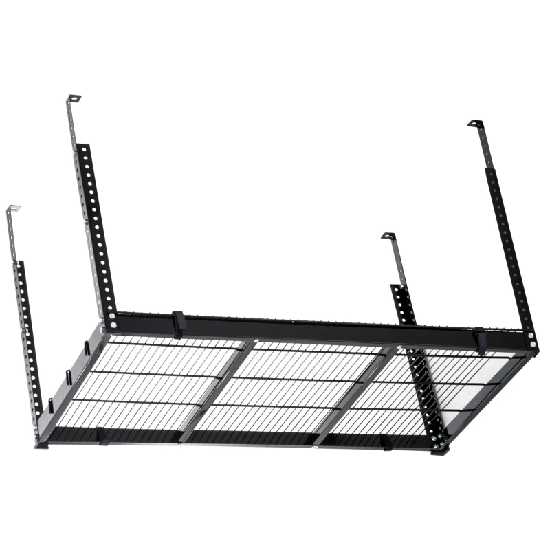 Homcom Range-Plafond Hauteur Réglable en Acier Noir 115 x 61 x 82 cm