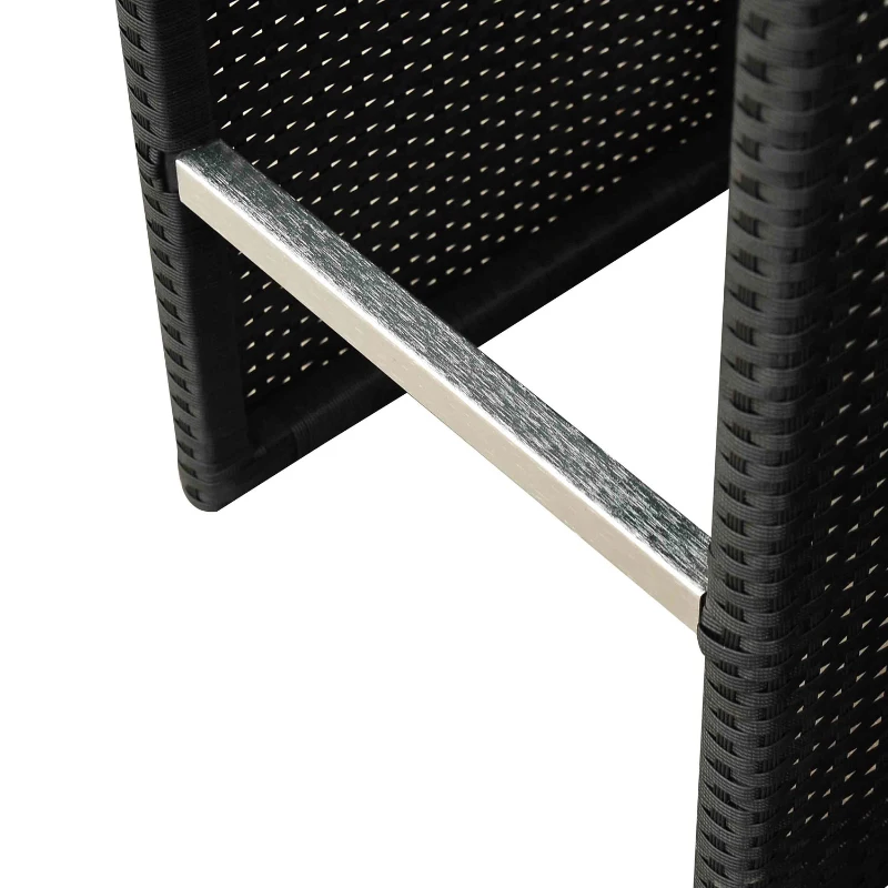 ENSEMBLE TABLE DE BAR + 6 TABOURETS SALON JARDIN RESINE ROTIN TRESSE AVEC COUSSINS NEUF 34