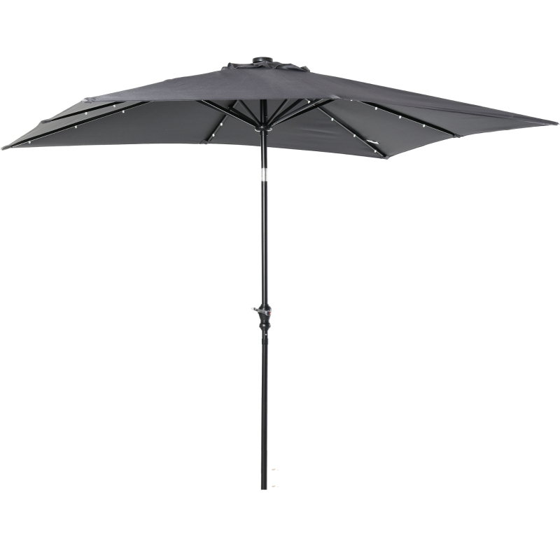 Parasol lumineux LED rectangulaire inclinable dim. 2,68L x 2,05l x 2,48H m