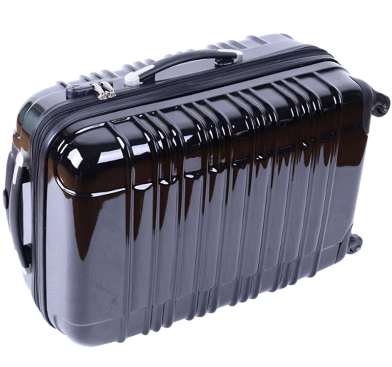 VALISE RIGIDE DE VOYAGE TROLLEY BAGAGE A ROULETTES ABS NOIR 60 LITRES NEUF 13