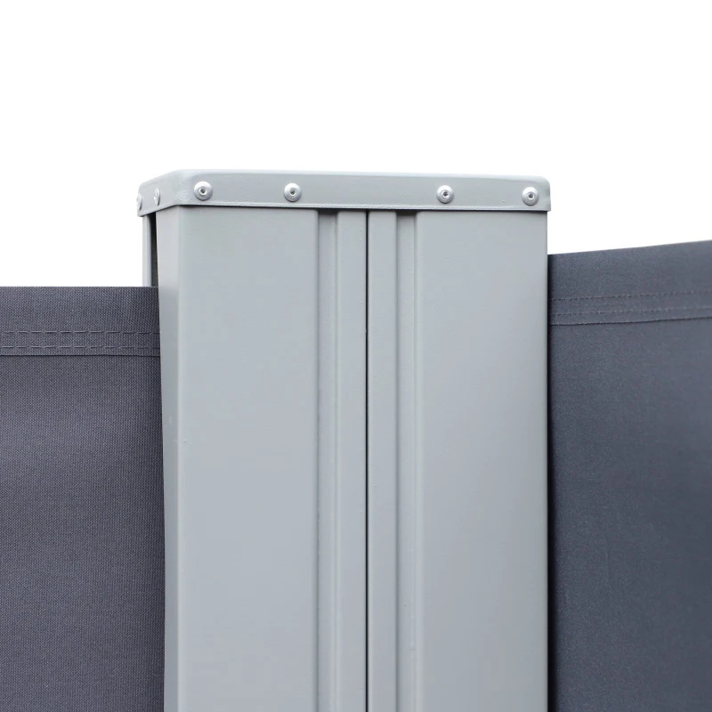 Double store latéral brise-vue rétractable alu. polyester haute densité