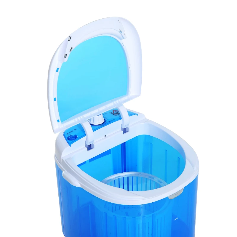Homcom Mini Machine à Laver 170 W en Plastique Bleu 37 x 35 x 51 cm