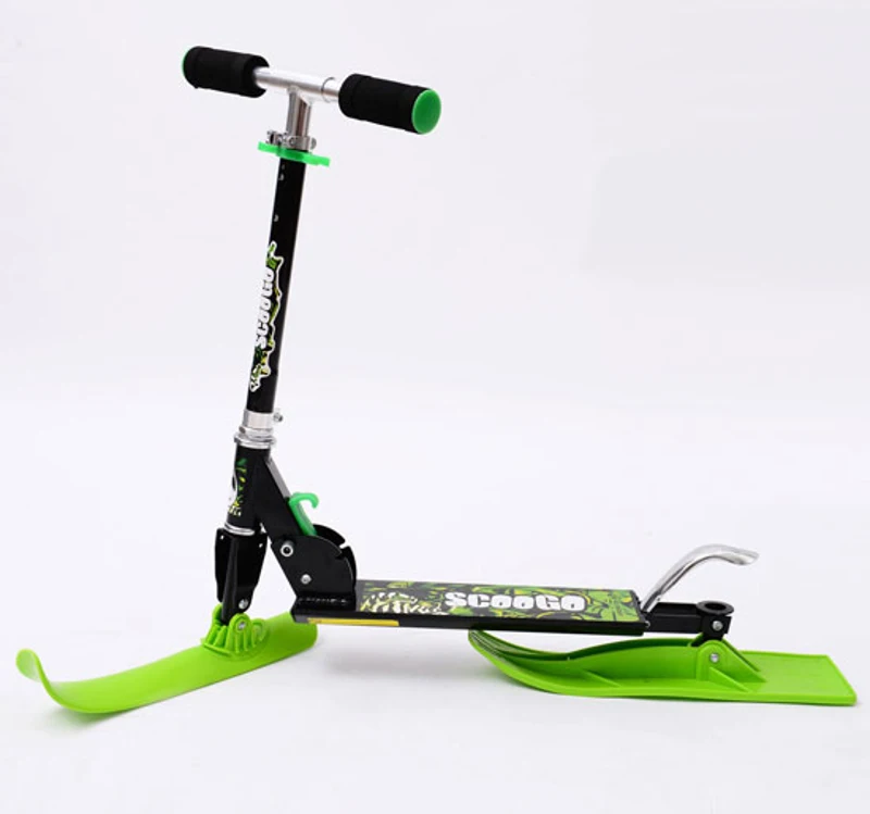 TRAINEAU LUGE TROTTINETTE PATINETTE DE NEIGE PLIABLE ALUMINIUM POUR ENFANTS 3-10 ANS NEUF 06