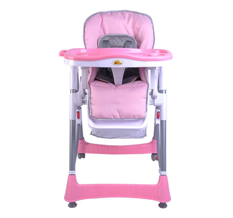 CHAISE HAUTE DE BEBE MULTIFONCTIONNELLE POUR ENFANTS BEBES GRAND CONFORT ROSE GRIS NEUF 58