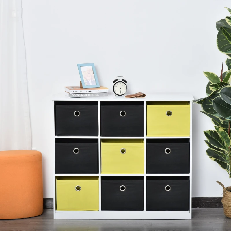 Meuble de Rangement avec 9 Tiroirs Non-Tissé MDF