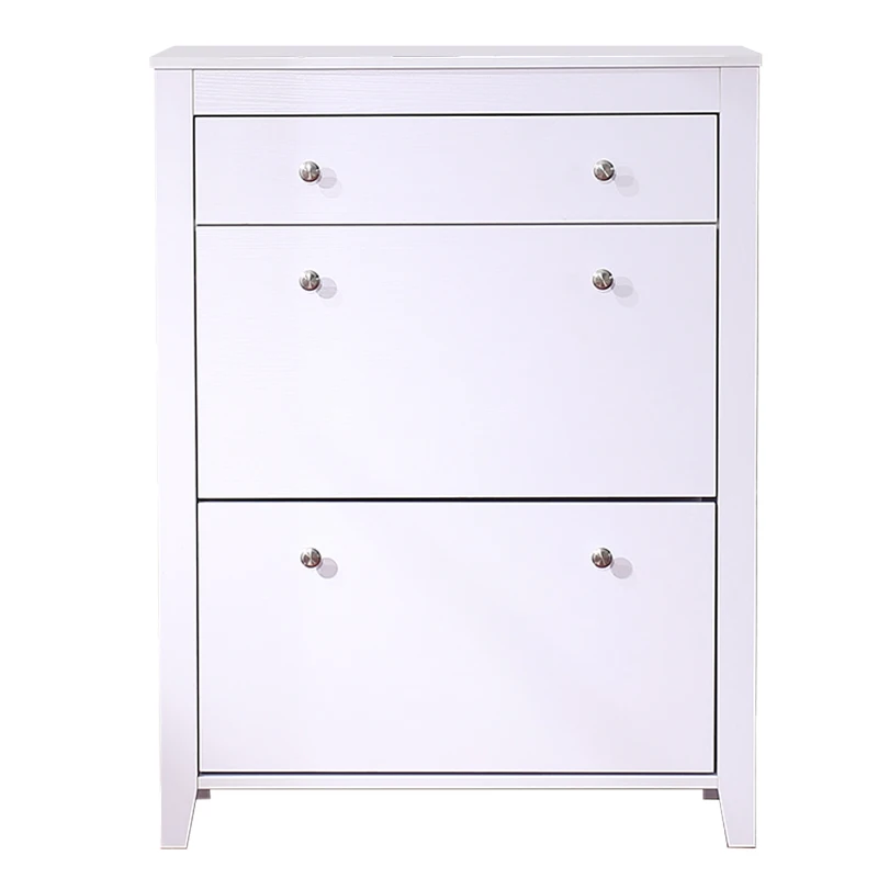 HOMCOM Armoire à chaussures meuble rangement très pratique 80L x 28l x 105H cm panneaux de particules  blanc