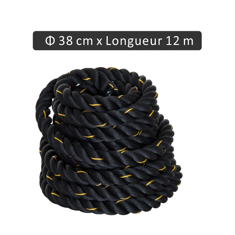 Corde de bataille d'entrainement Ø 3,8 cm 12 m noir