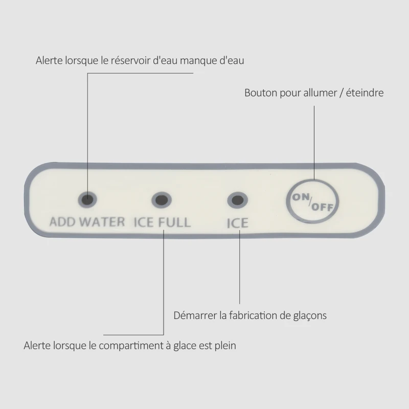 Machine à glaçon 120 W - réservoir eau 1,8 L - réservoir glace 0,8 Kg - PP noir