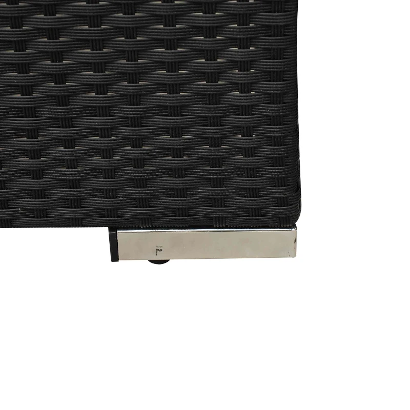 ENSEMBLE TABLE DE BAR + 6 TABOURETS SALON JARDIN RESINE ROTIN TRESSE AVEC COUSSINS NEUF 34