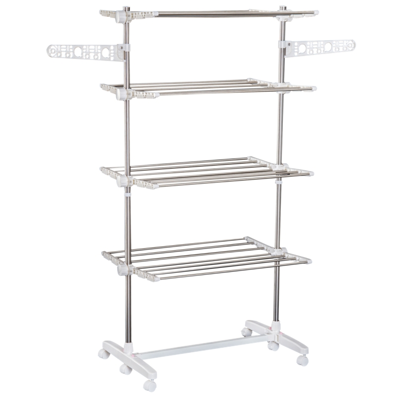 Homcom Sechoir à Linge Étendoir Pliable 4 Niveaux 142 x 55 x 172 cm