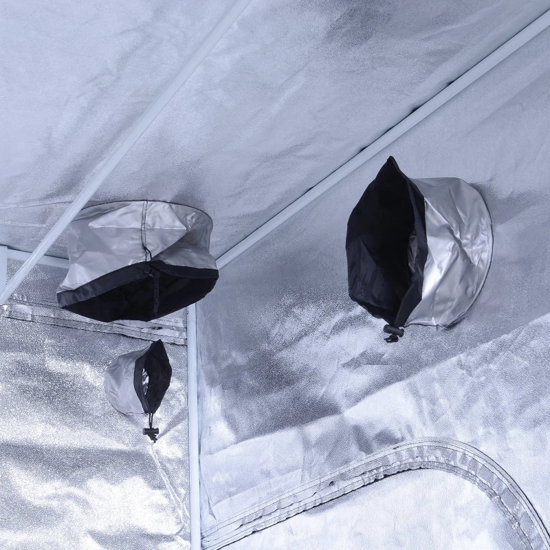 Outsunny Chambre de Culture hydroponique Tente de Culture Grow Box 1,5L x 1,5l x 2H m Polyester Mylar Noir