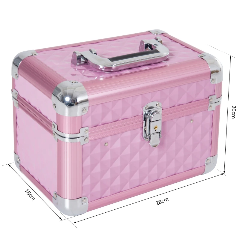 Coffret à maquillage et bijoux 28 x 18 x 20 cm rose noir