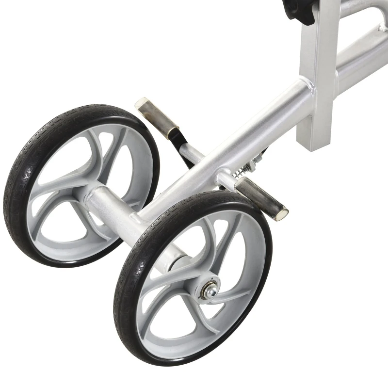 HOMCOM Déambulateur à roues - genou scooter - déambulateur avec pose-genou - guidon + pose-genou à hauteur réglable - panier rangement - freins - gris métal noir