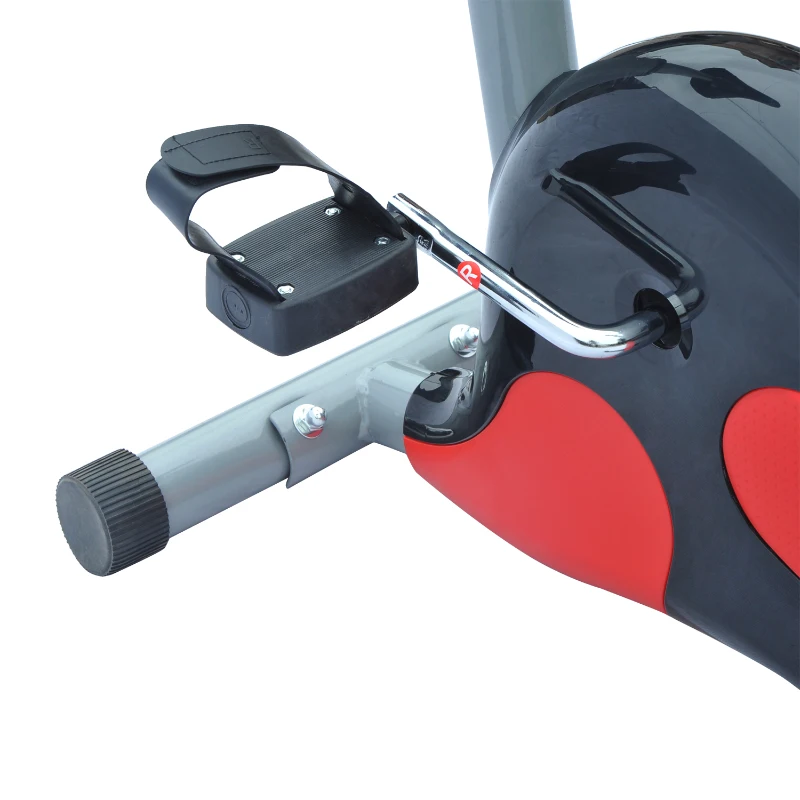 Vélo D’appartement Compteur LCD Selle Réglable Acier Argent et Rouge