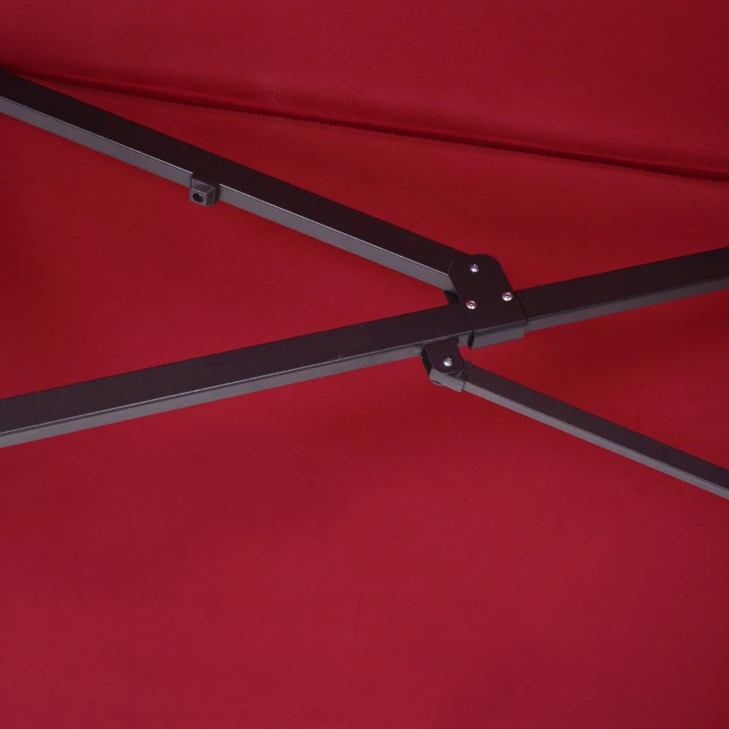 Outsunny Parasol de Jardin xxL en Métal Rouge xxL 460 x 270 x 240 cm