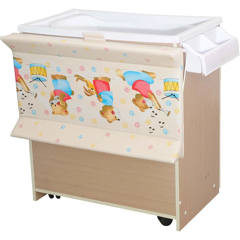 TABLE A LANGER BEBE PLAN BAIGNOIRE RANGEMENT MEUBLE COMMODE BOIS MDF NEUF 04