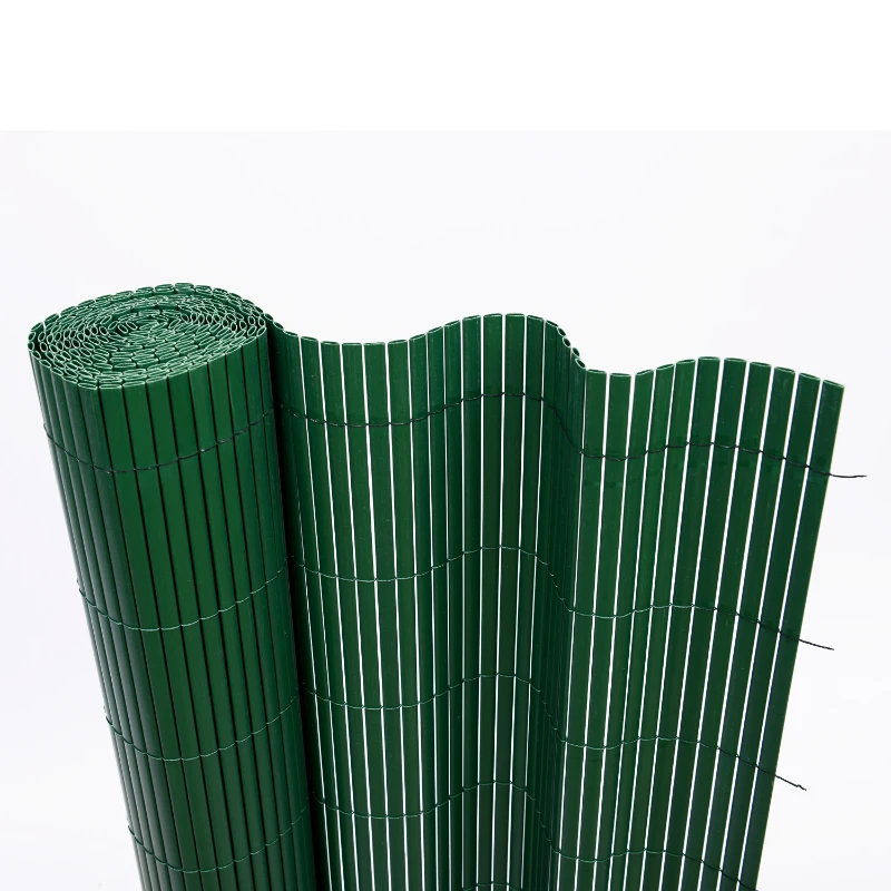 Canisse pvc imitation bambou haie artificielle cloture brise vue double face 2x3m vert neuf 09