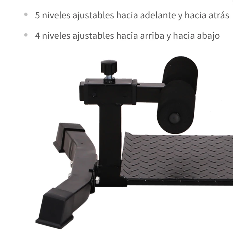 HOMCOM Máquina de Sissy Squat Equipo Multifuncional para Sentadillas Entrenamiento de Abdominales con Asiento y Cojín para Piernas Ajustables 71x108x46-58 cm Negro