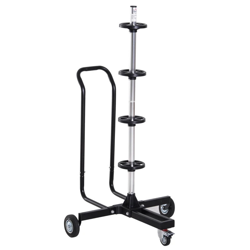 HOMCOM Professional Mobile Car Wheel Stand Tree Trolley Storage Tyre Protection 255 mm Width