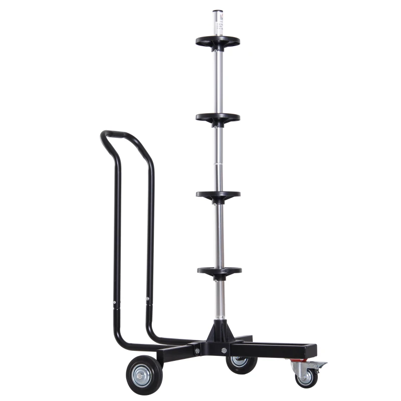HOMCOM Professional Mobile Car Wheel Stand Tree Trolley Storage Tyre Protection 255 mm Width