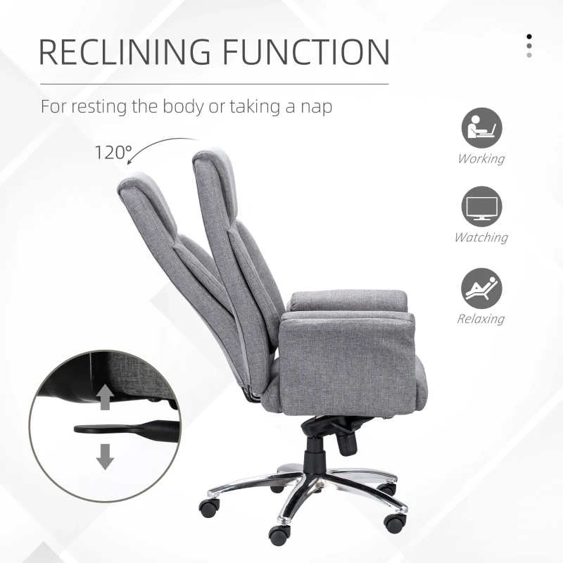 Vinsetto SOHO Style Office Chair with Reclining Grey