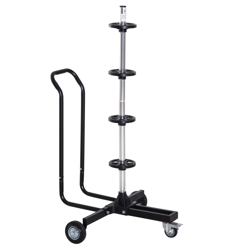 HOMCOM Professional Mobile Car Wheel Stand Tree Trolley Storage Tyre Protection 255 mm Width