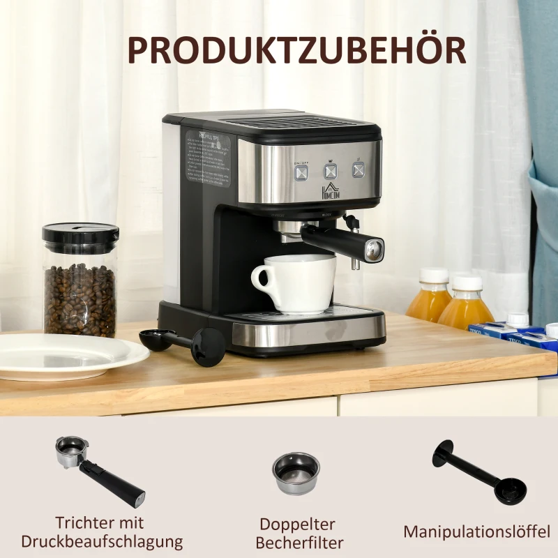 HOMCOM espressomachine 35,5 cm x 21 cm x 29 cm