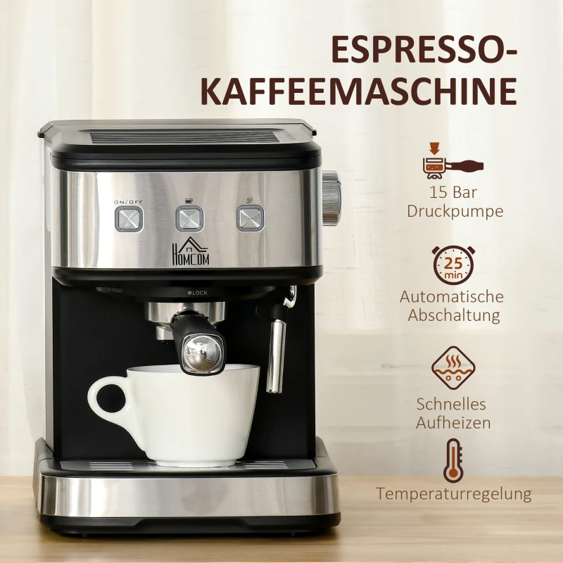 HOMCOM espressomachine 35,5 cm x 21 cm x 29 cm