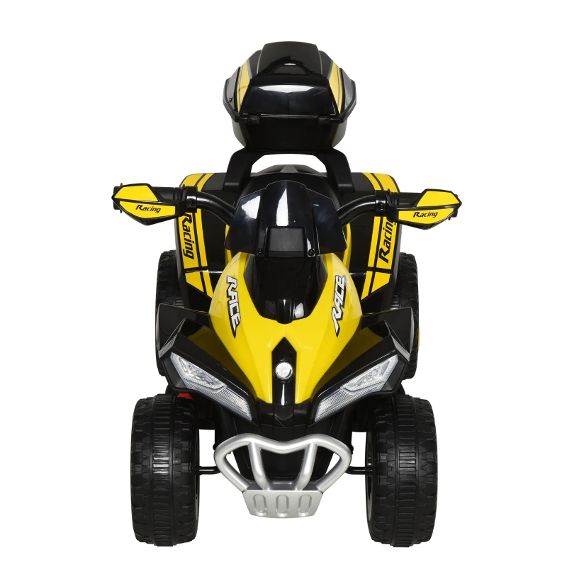 HOMCOM Kids Battery Powered Plastic Ride On Quad Bike Yellow