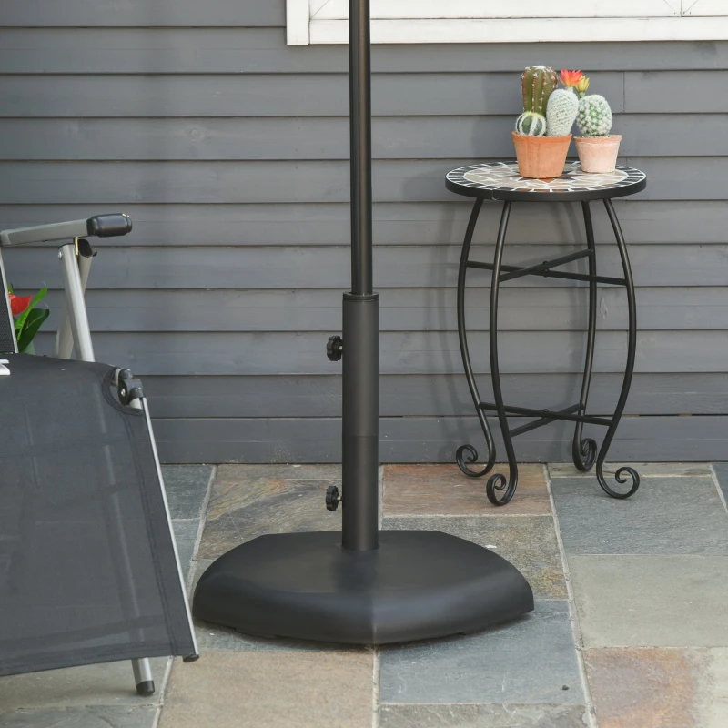Outsunny 27kg Cement Parasol Base Stand Rolling with 2 Wheels, Fits Φ34-Φ48mm Sun Umbrella Poles
