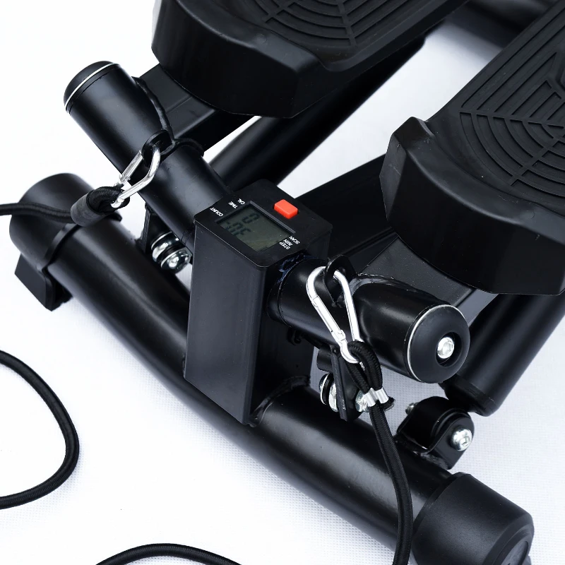 HOMCOM Mini Stepper W/Training Ropes-Black