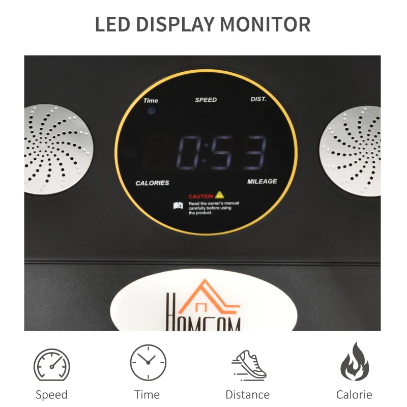 HOMCOM Walking Treadmill Walking Pad for Home, Office, Fitness Studio, Training Room 1-6km/h Aerobic Exercise Machine LED Display, Black