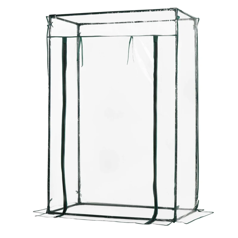 Outsunny Tomato Greenhouse with Roll-up Door, Mini Greenhouse with PVC Cover, Outdoor Grow House Small Green House for Yard, Balcony, Garden, 100 x 50 x 150cm, Clear