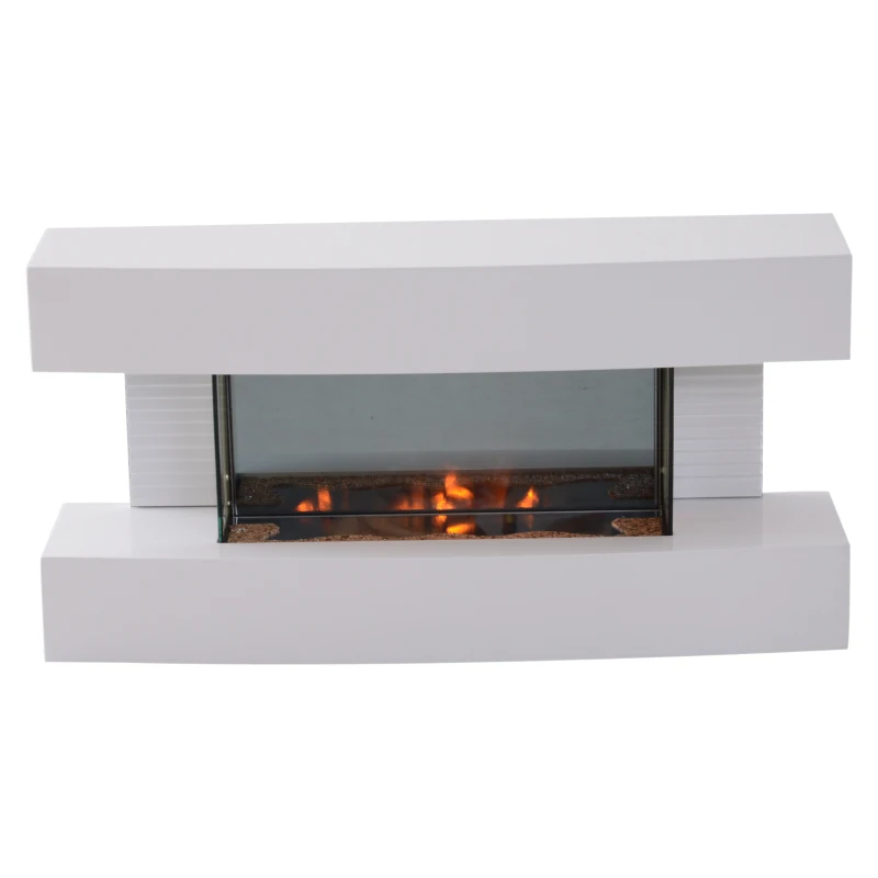HOMCOM Wall mounted Electric Fireplace Heater, W/LED Flame Effect, 2000W-White