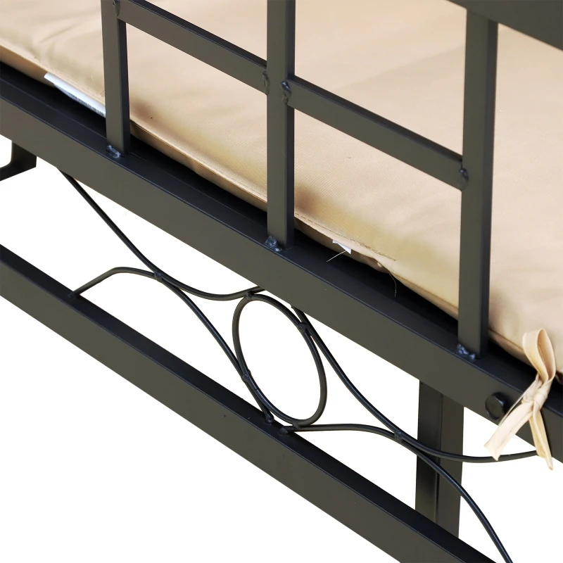 Outsunny Octagonal Gazebo W/2-Tier Roof, Φ380x265H cm-Light Brown/Black Colour