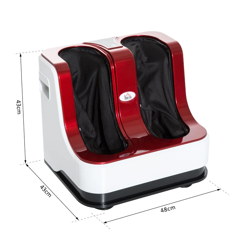 HOMCOM Automatic Heated Electric Foot Massager-Red/White/Black
