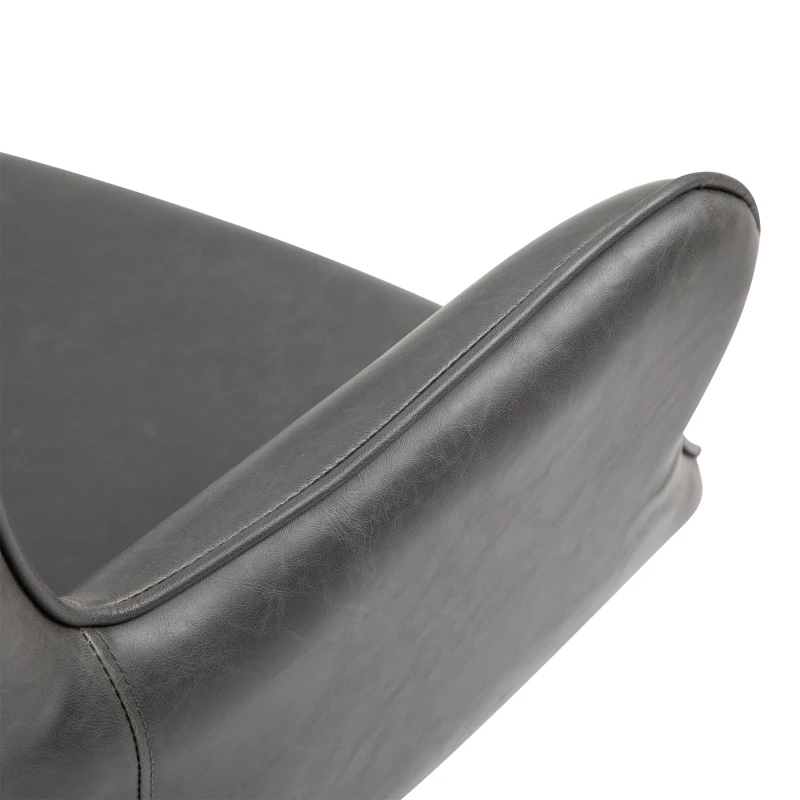 HOMCOM Retro Upholstered Swivel Accent Chair Executive Tufted w/ Metal Base Padding High Back Arms Home Office Comfort Style Seating 74L x 71W x 106H - Black