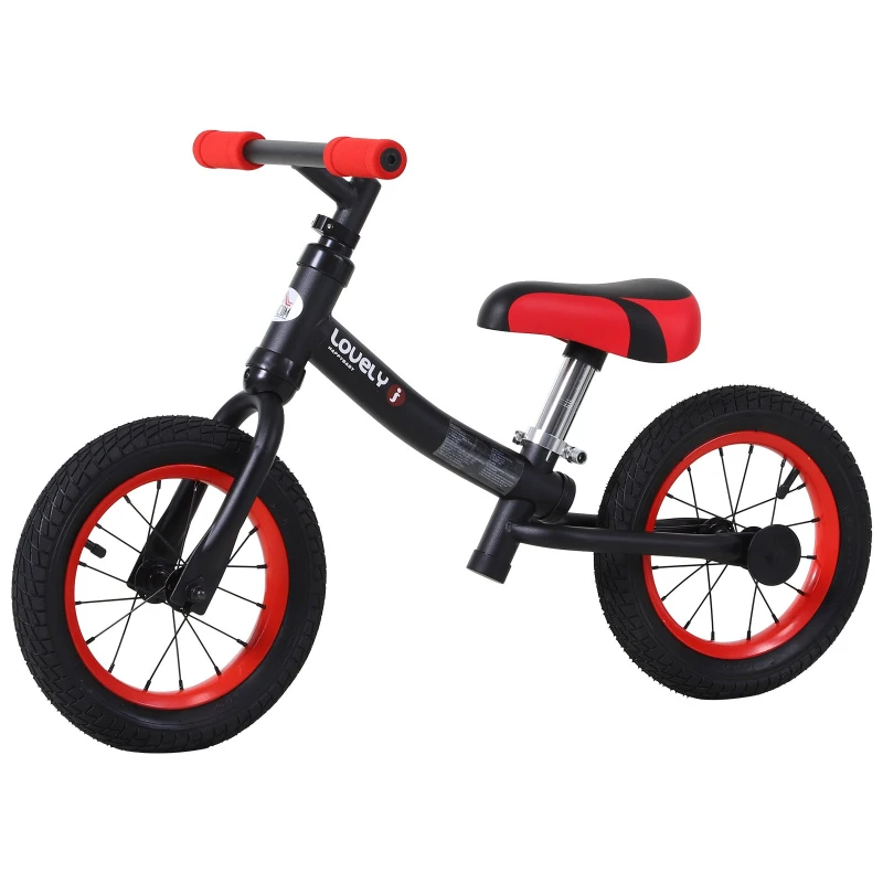HOMCOM Balance Bike Toddlers No Pedal Push & Pull Black