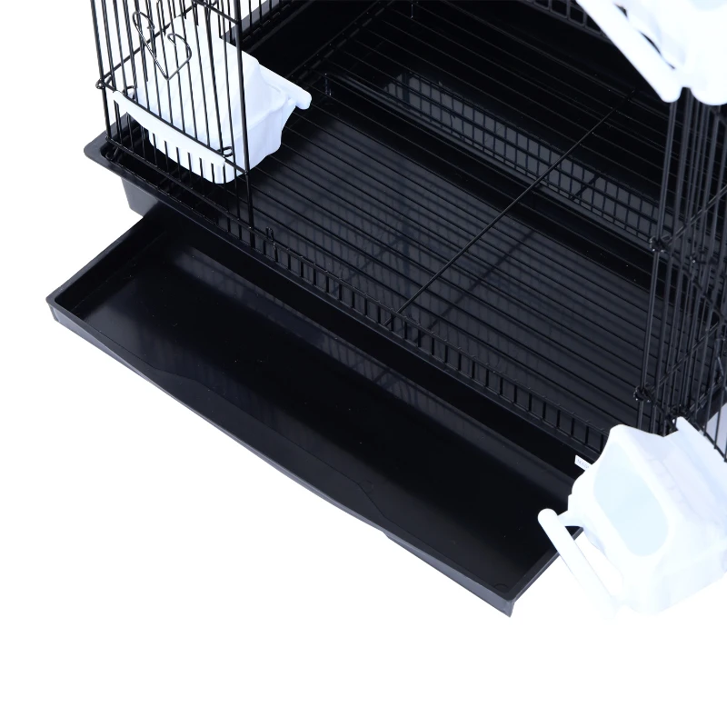 PawHut Large Metal Bird Cage for Parrot Parakeet Macaw Pet Supply Black 47.5L x 36W x 91H (cm)