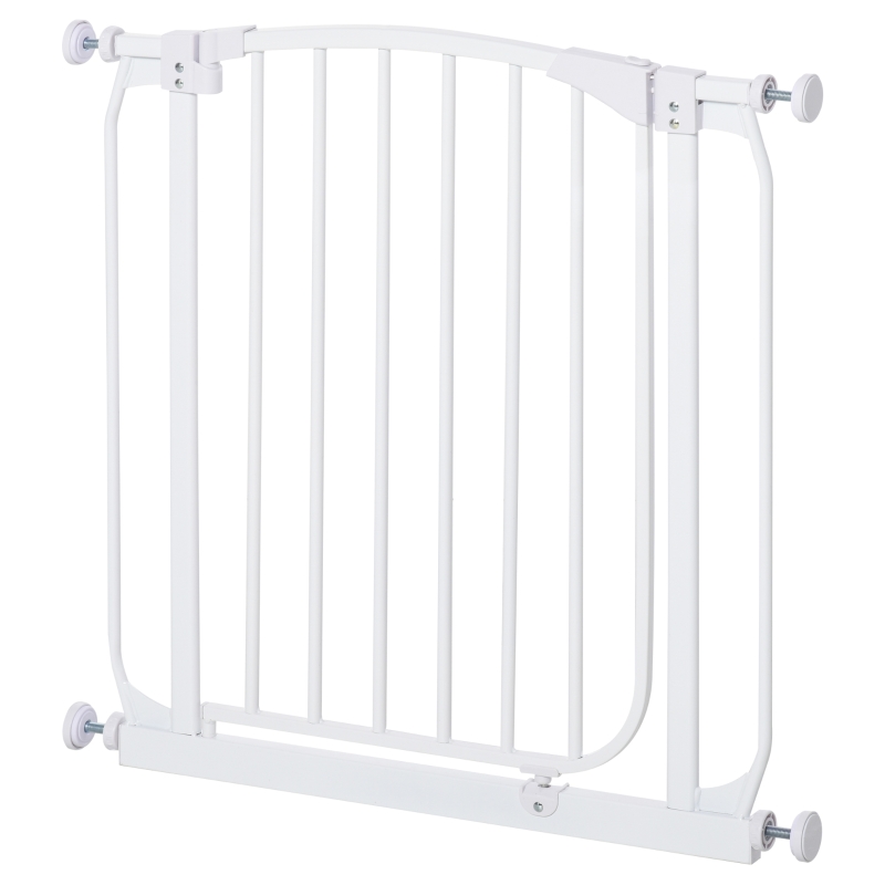 HOMCOM Baby Safety Gate Stair Kid Pressure Fit Divider Home with Adjusting Screws White