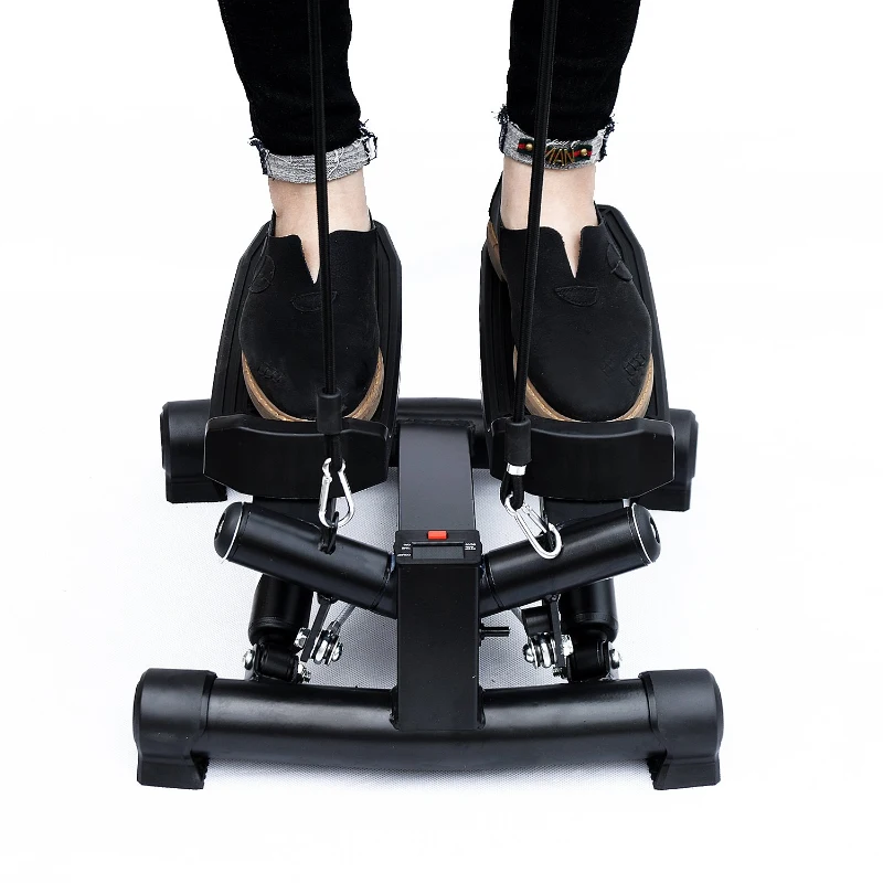 HOMCOM Mini Stepper W/Training Ropes-Black