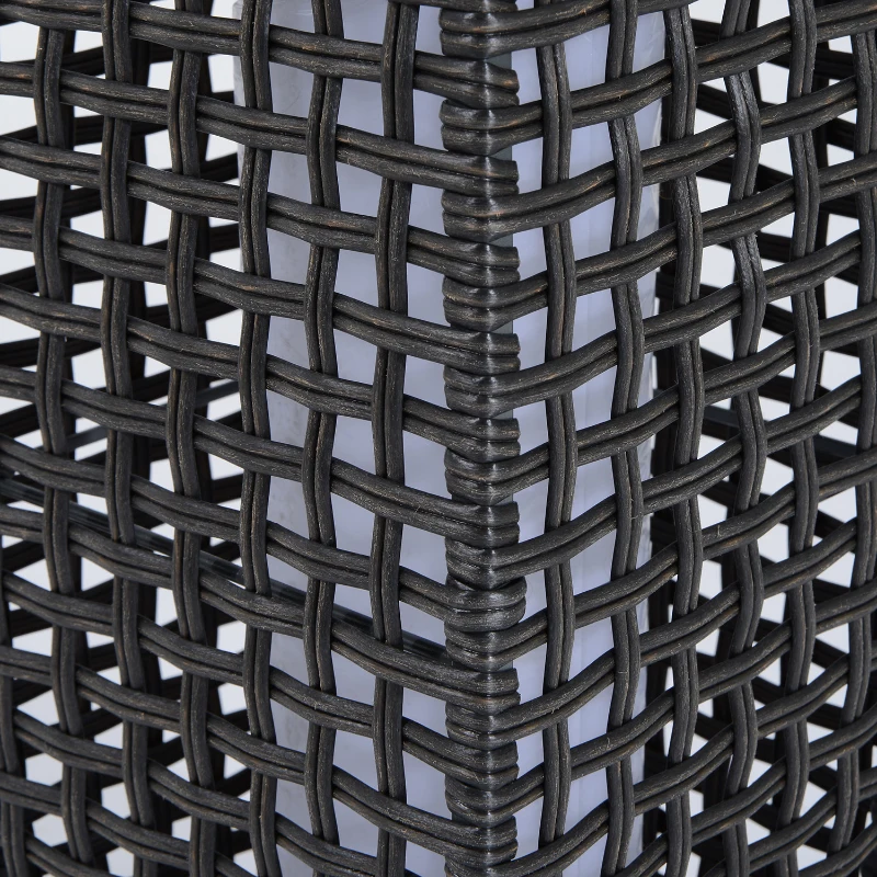 Outsunny Rattan Solar LED Lamp-Deep Coffee