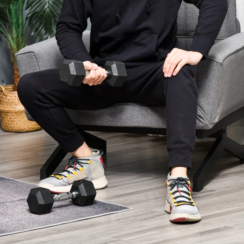 HOMCOM Rubber Hexagonal Dumbbell Set,2 pcs x 5 kg