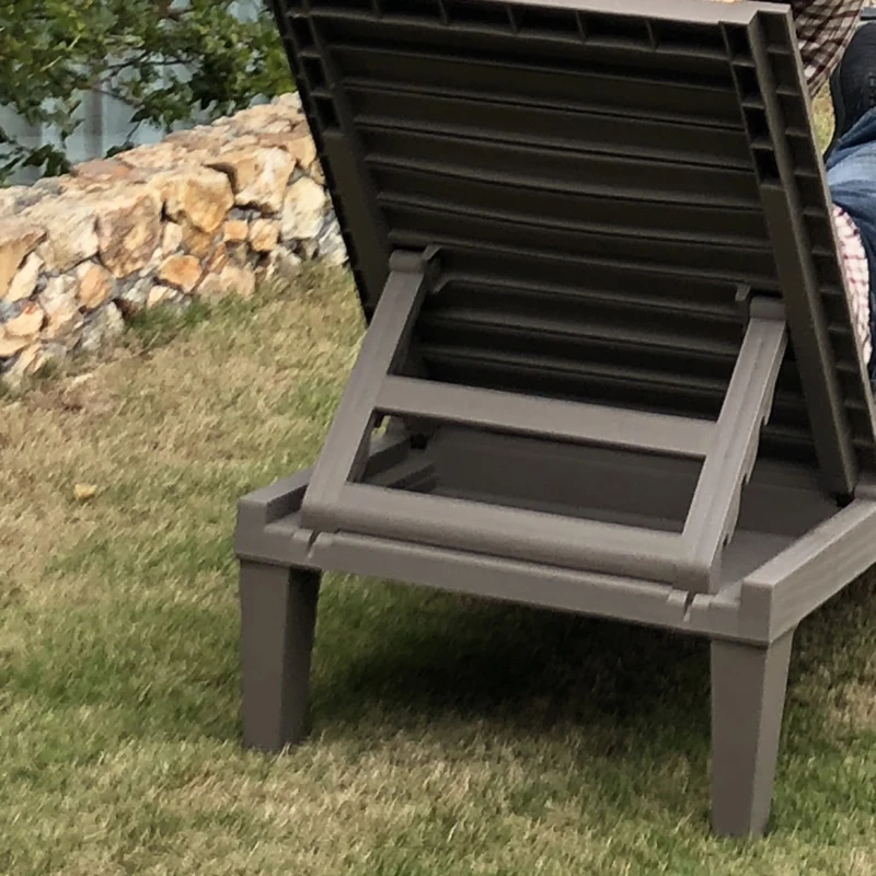 Outsunny 2PCs Patio Chaise Lounge Chair Sun Lounger with 5-Level Adjustable Back Cushion Outdoor Garden Poolside