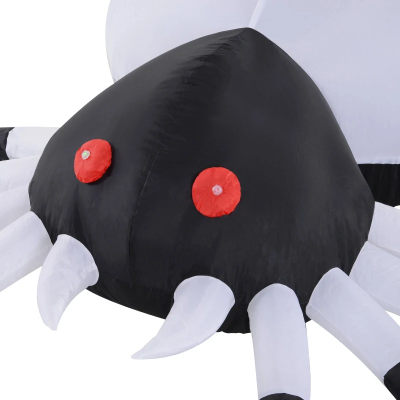 HOMCOM Inflatable Halloween Spider Outdoor Decoration w/ LED Lights 200cm