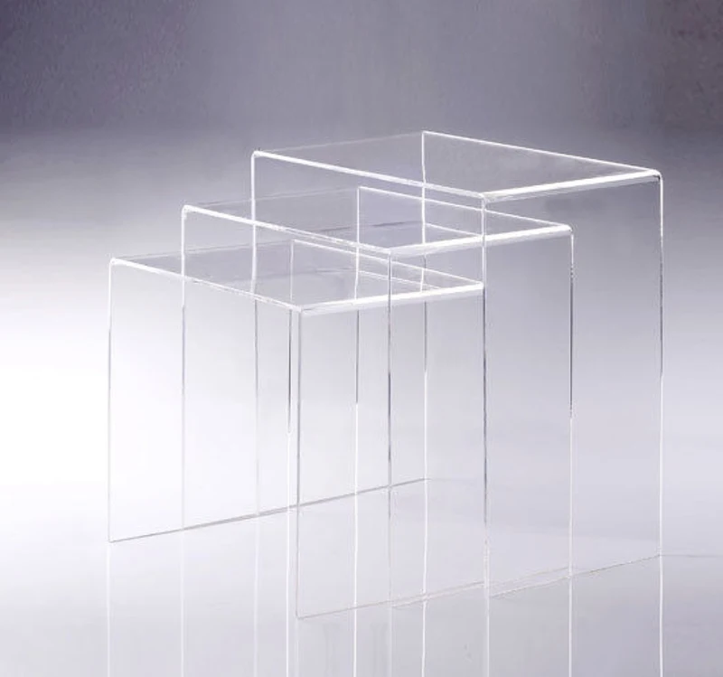 HOMCOM 3 pc Acrylic Nesting Table Set