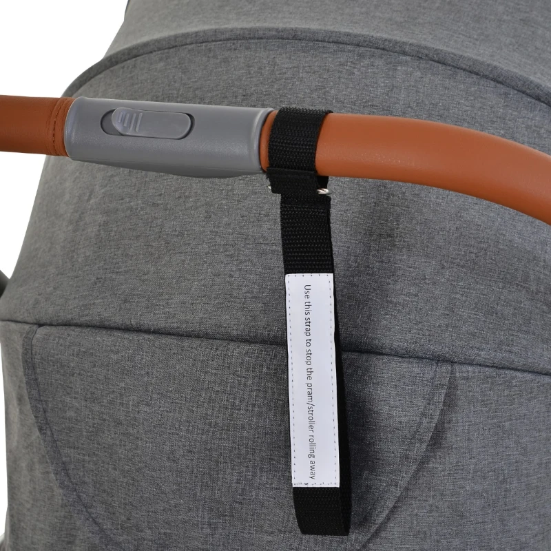 HOMCOM Aluminium Alloy Adjustable & Folding Baby Stroller Grey