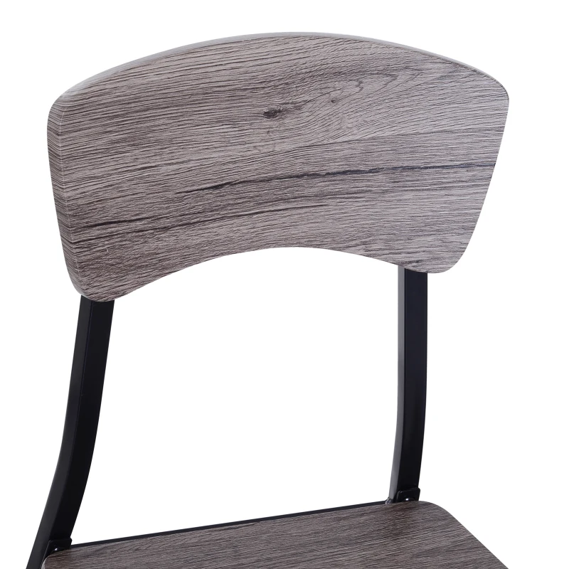 HOMCOM 5 Pcs Dining Set, MDF/Steel-Grey Colour