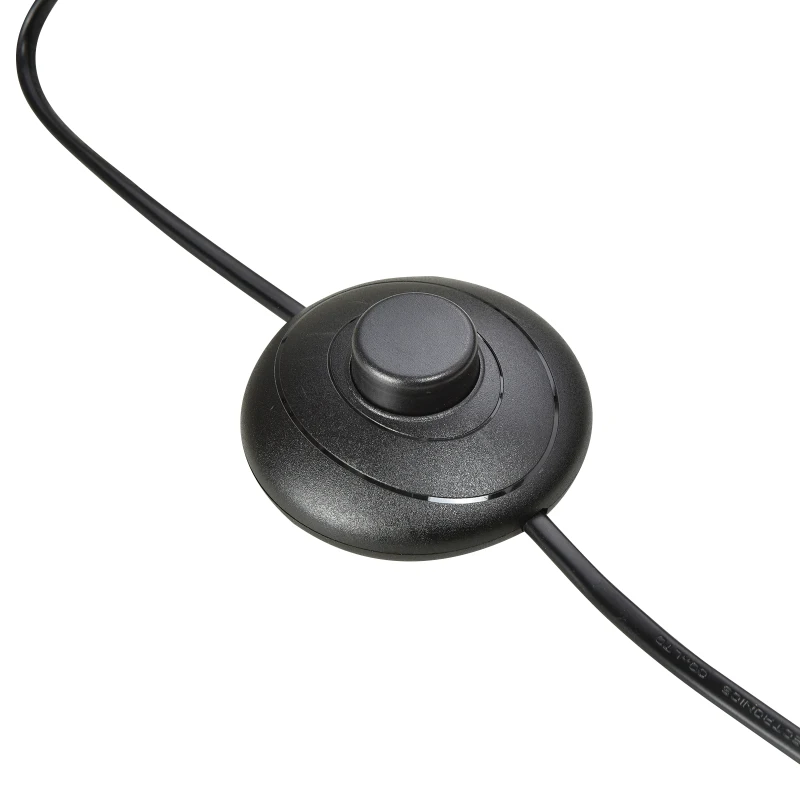 HOMCOM Modern Floor Lamp Free Standing Cloth Lampshade E27 Lamp Holder Metal Tripod Living Room Lamp Black + Gold 56 x 56 x 137cm