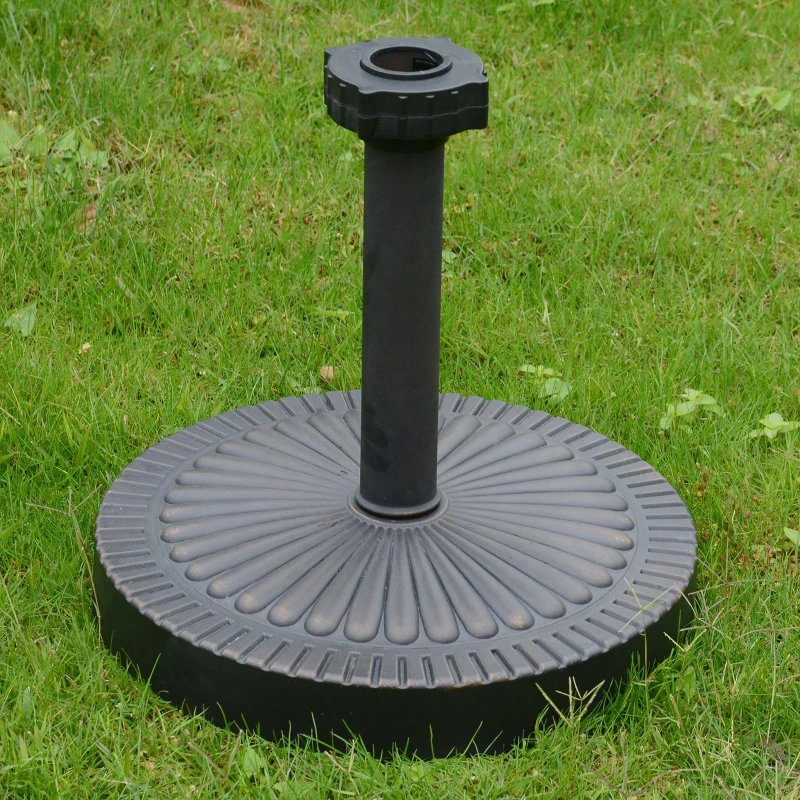 Outsunny Garden 19kg Round Umbrella Base Backyard Parasol Weight Stand Holder Patio Outdoor Bronze Heavy Duty Patterned